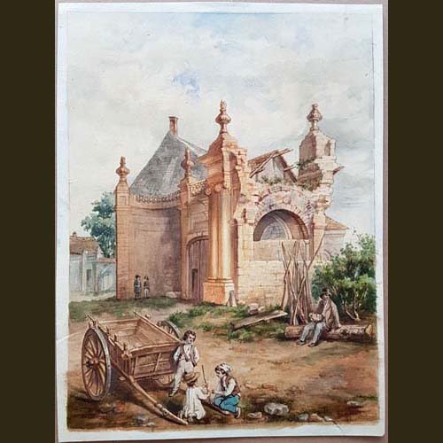 Aquarell 1848 Ruine