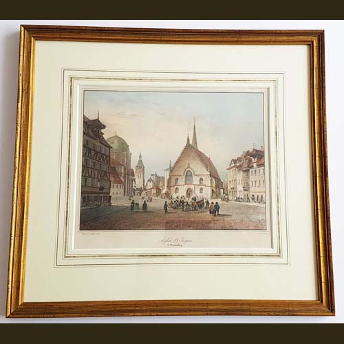 Lithografie Jakobskirche Nürnberg